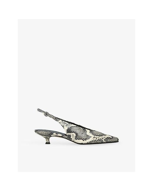 Aeyde Metallic Camila 35 Slingback Leather Pumps