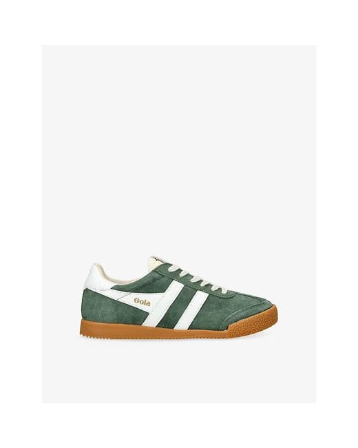 Gola Green Elan Suede Low-Top Trainers
