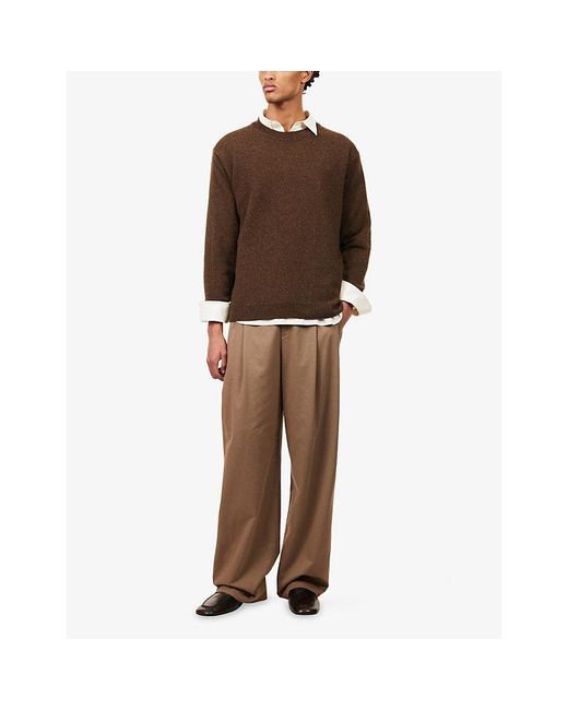 The Row Brown Dumbo Crewneck Knitted Cashmere Jumper for men