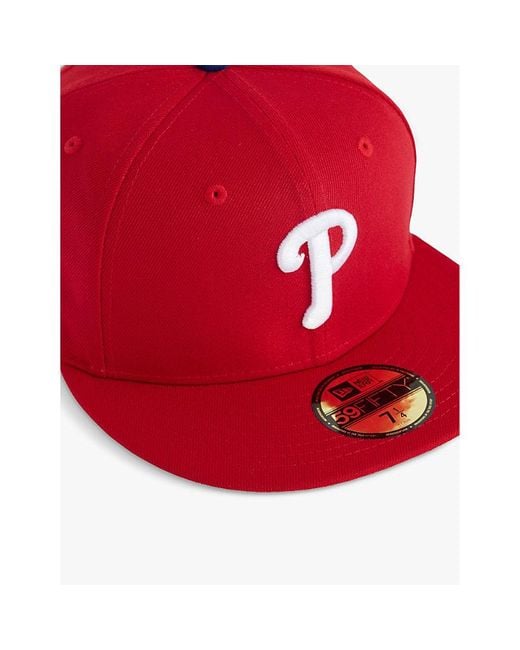 KTZ Red X Ovo X Mlb Philadelphia Phillies 2024 59Fifty Fitted Twill Cap for men