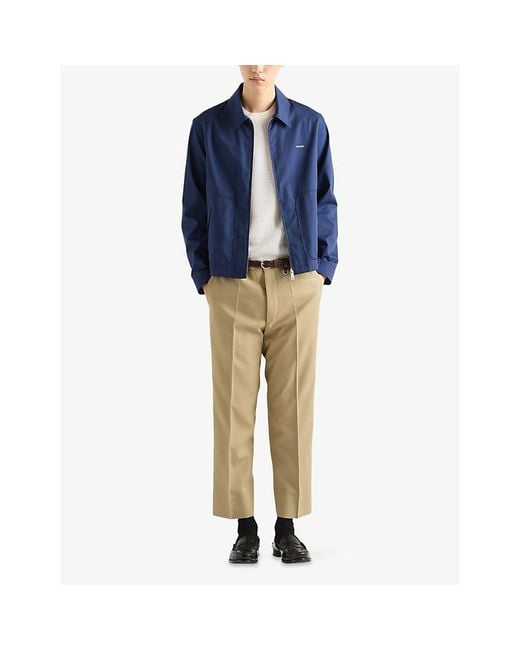 Prada White Crew-Neck Short-Sleeve Silk And Cotton Jumper for men