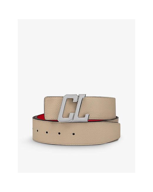 Christian Louboutin Natural Rui Logo-buckle Leather Belt for men
