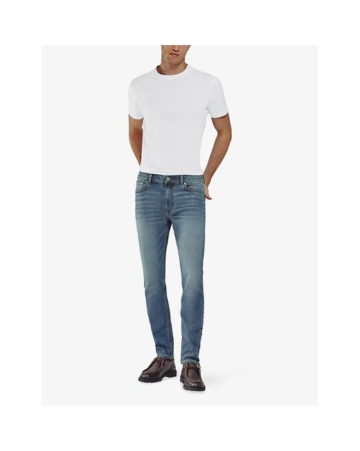 Reiss Blue Picton Slim-Fit Stretch-Cotton Jeans for men