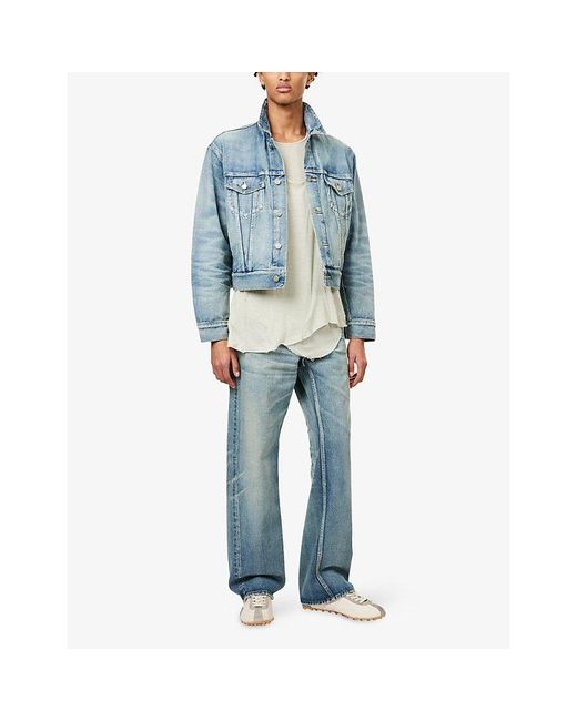 Fear Of God Blue Brand-Patch Straight-Leg Denim Jeans for men