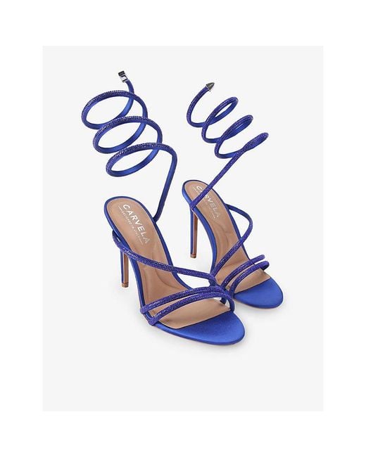 Carvela Kurt Geiger Blue Spiral 105 Faux-Leather Heeled Sandals