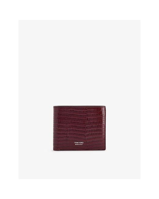 Tom Ford Purple Classic Leather Bifold Wallet for men