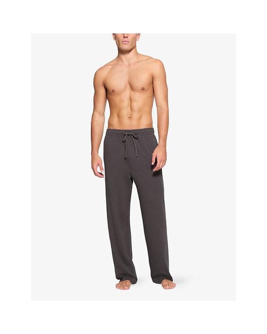 Skims Blue Soft-Knit Lounge Straight-Leg Relaxed-Fit Cotton-Blend Jogging Bottoms for men