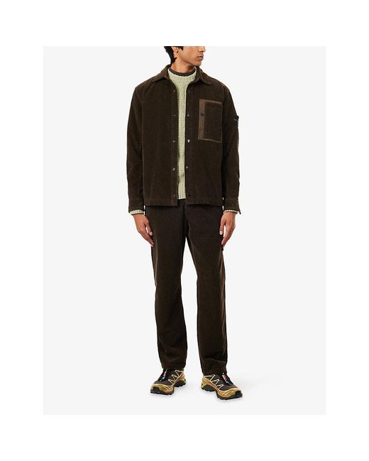 Stone Island Black Corduroy 800 Cotton Chinos for men