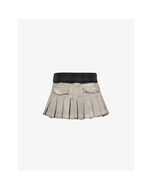 Jaded London White Cargo Flap-pocket Mid-rise Cotton-blend Mini Skirt