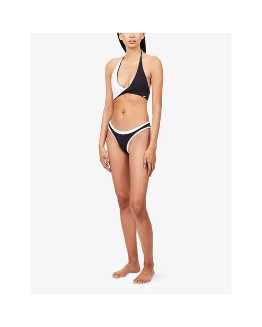 WE Are Tala Blue Contrast Cheeky Mid-Rise Bikini Bottoms