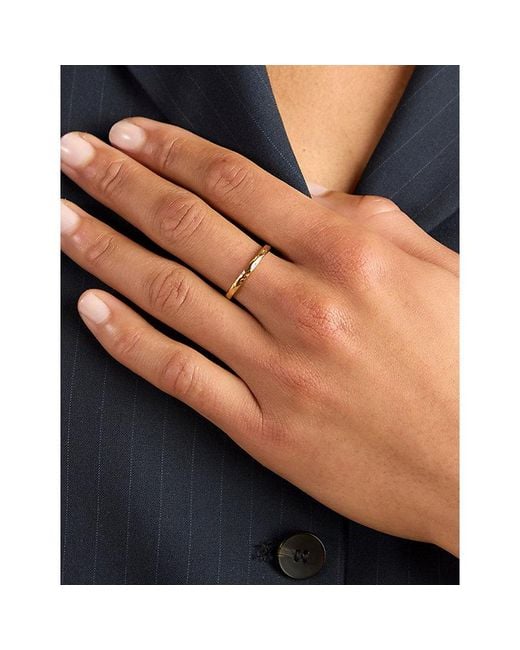 Astrid & Miyu Metallic Molten Textured Rhodium-Plated Sterling- Band Ring