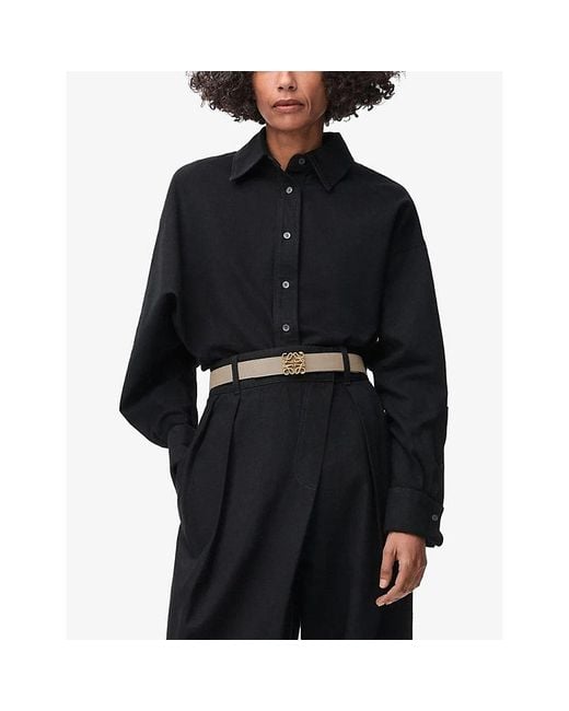 Loewe Natural Anagram Reversible Leather Belt