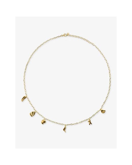 Monica Vinader Metallic Fragments Asymmetric 18Ct-Plated Vermeil Sterling- Chain Necklace