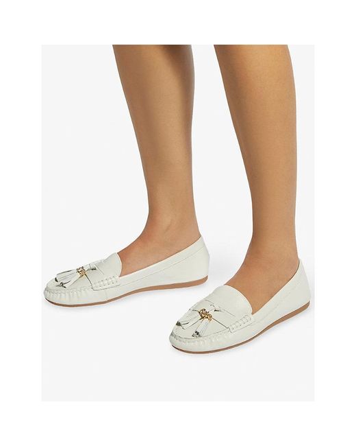 Dune Natural Geen Leather Penny Loafers