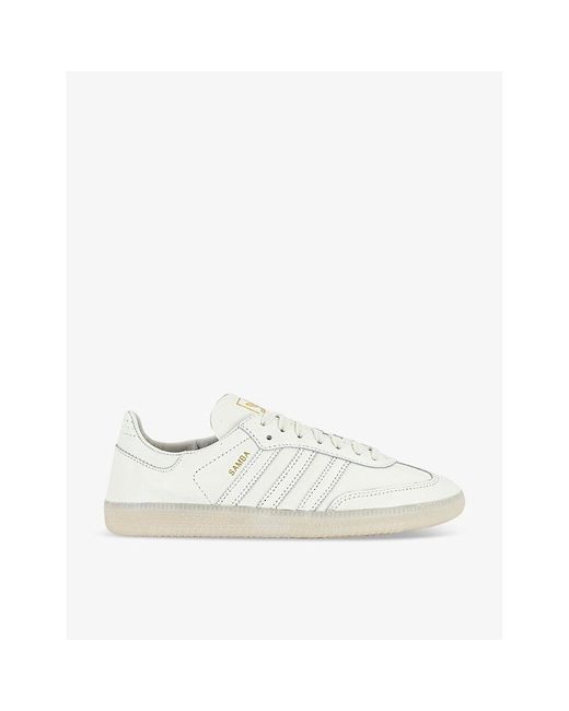 Adidas White Ivory Ivory Gold Met Samba Decon Leather Low-top Trainers for men