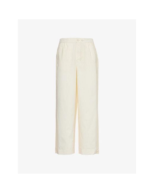 Hay White Duo Relaxed-Fit Mid-Rise Pyjama Trousers