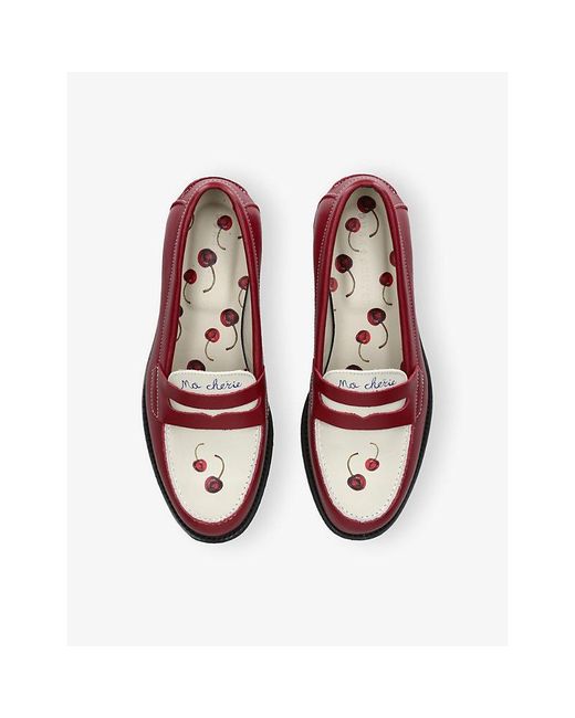 Duke & Dexter Red Wilde Cherry Leather Loafers