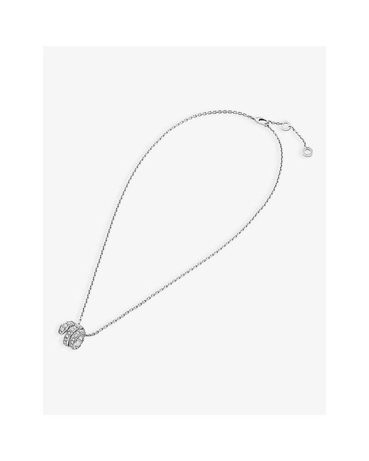 BVLGARI White Serpenti Viper 18Ct- And 0.63Ct Round-Cut Diamond Pendant Necklace