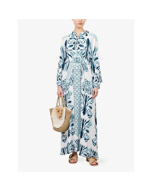 Melissa Odabash Blue Amity Woven Beach Dress