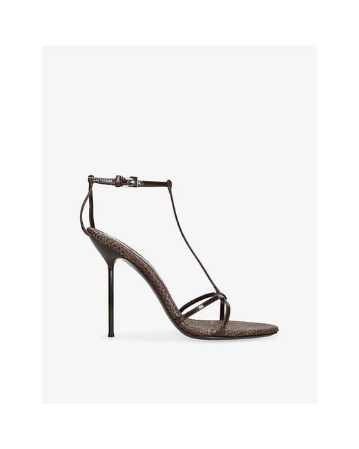 Paris Texas White Lidia T-Strap 105 Leather Heeled Sandals