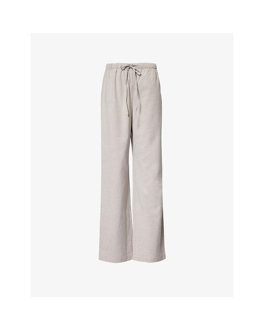 Reformation White Tural Olina Straight-leg High-rise Woven Trousers