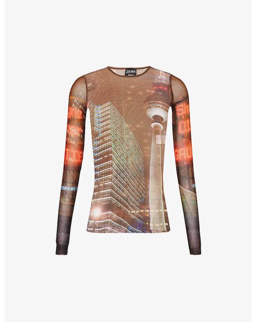 Jean Paul Gaultier Multicolor X Shayne Oliver Abstract-pattern Mesh Top