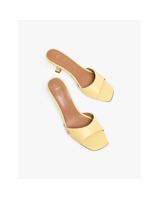 Maje Metallic Charm-Embellished Heeled Leather Mules
