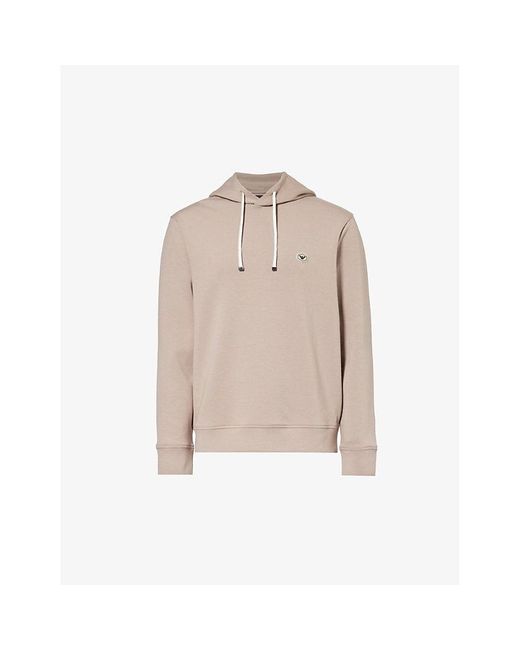 Emporio Armani Natural Logo-patch Stretch-cotton-blend Hoody for men