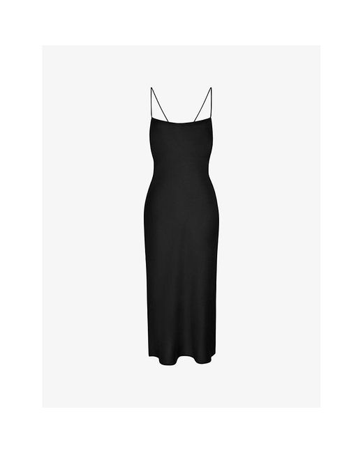 OMNES Black Riviera Recycled-polyester Midi Dress 1
