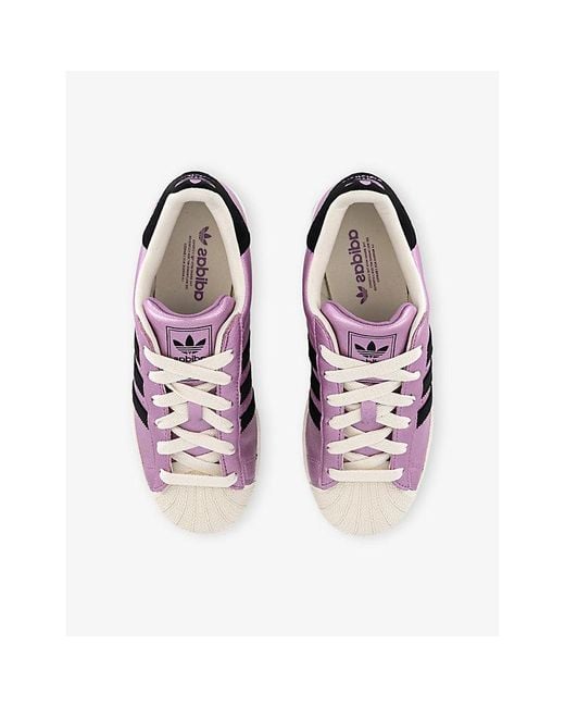 Adidas Purple Superstar Ii Woven Metallic Trainers