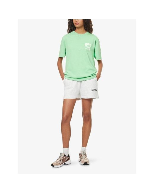 ADANOLA White Varsity Drawstring Cotton-Jersey Shorts