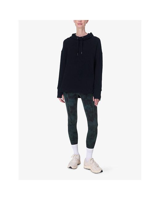 Sweaty Betty Black Escape Luxe Fleece Jersey Hoody