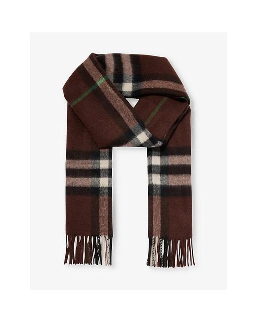 Burberry Brown Giant Check Cashmere Scarf