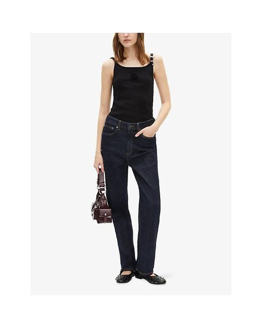 The Kooples Black Buckle-Embellished Slim-Fit Stretch-Jersey Vest