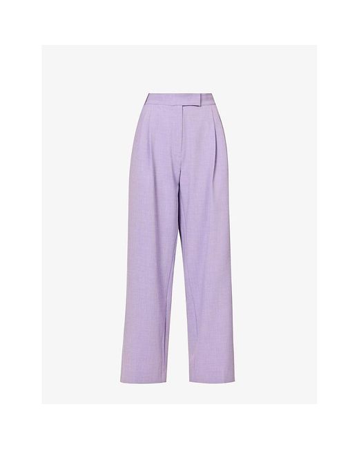Camilla & Marc Purple Enora Straight-leg Mid-rise Woven Trousers