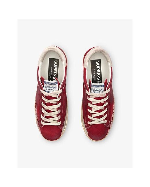 Golden Goose Deluxe Brand Red Super Star 40375 Suede Trainers