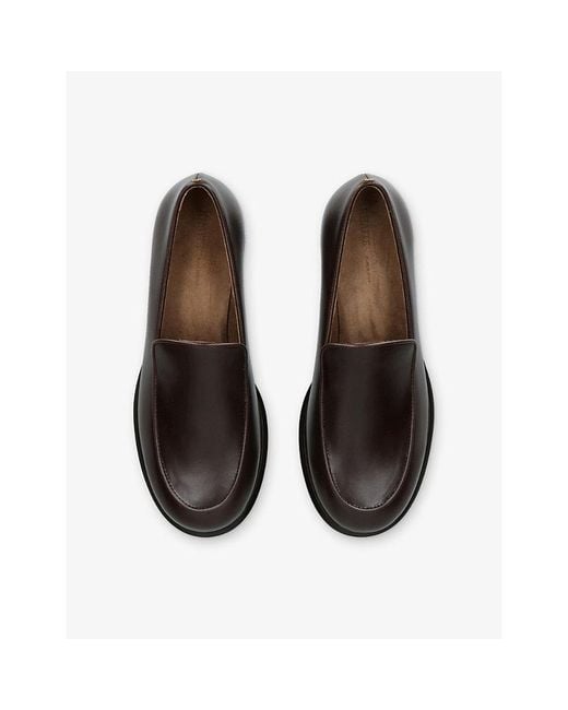 Khaite Black Miles Leather Loafers