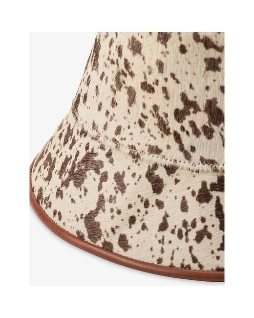 Polo Ralph Lauren Natural Cow-Print Calf-Hair Leather Bucket Hat