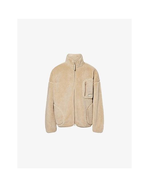 ADANOLA Natural Zip-Pocket Oversized-Fit Fleece Jacket