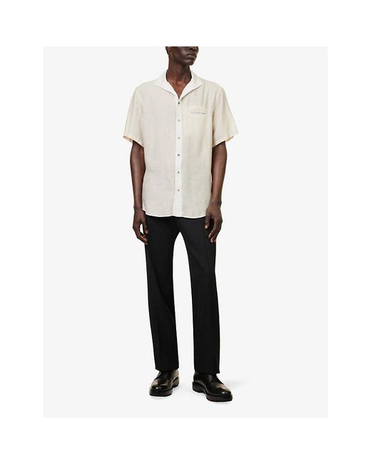 Giorgio Armani White Slip-pocket Semi-sheer Woven Shirt X for men