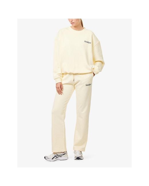 ADANOLA Natural Retro Sport Oversized Cotton-Jersey Sweatshirt