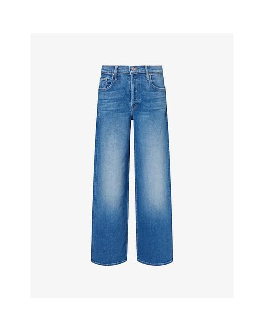 Mother Blue The Rerun Sneak Cotton Denim Jeans