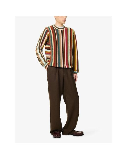 Paul Smith Red Artist Stripe Merino-Wool Jumper for men