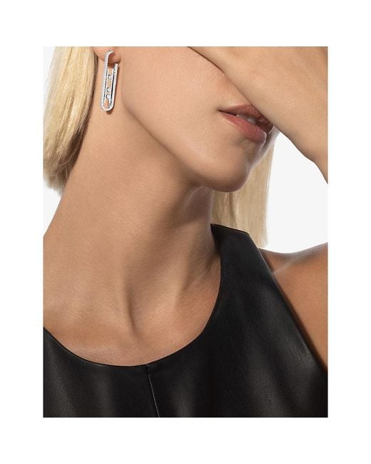 Messika White Move 10Th 18Ct And 1Ct Diamond Earrings