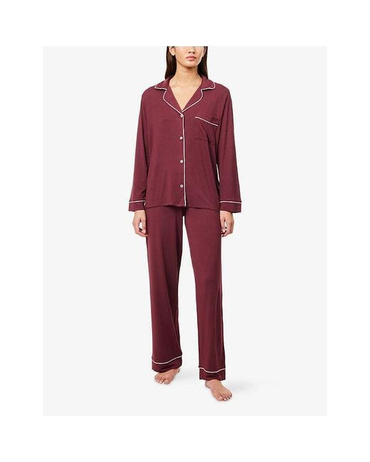 Eberjey Red Gisele Stretch-Modal Pyjamas