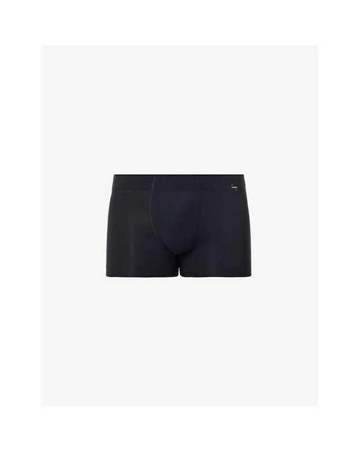 Hanro Blue Pack Of Two Logo-Embellished Stretch-Cotton Trunks for men