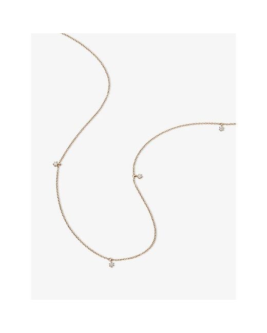 Astley Clarke Metallic Lab Grown 14Ct- And 0.17Ct Lab-Grown Diamond Station Necklace