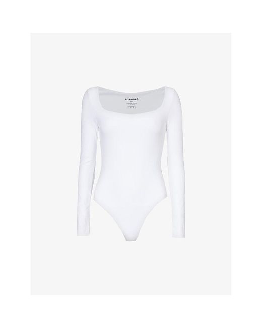 ADANOLA White Ultimate Slim-Fit Stretch-Recycled Polyamide Bodysuit