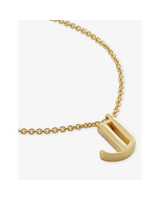 Monica Vinader Metallic Initial J 18Ct Vermeil-Plated 925 Sterling Necklace