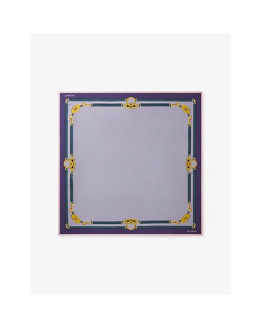 Mulberry Purple Belted Border Square Silk Scarf